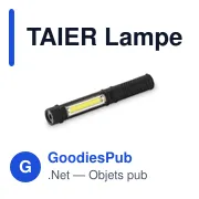 Lampe torche personnalisable TAIER avec logo et base magnétique - Miniature 2