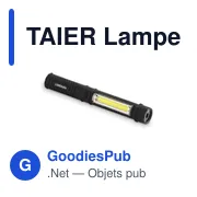 Lampe torche personnalisable TAIER avec logo et base magnétique - Miniature 4