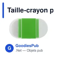 Taille-crayon personnalisable avec gomme - Paulineavec logo - Miniature 1