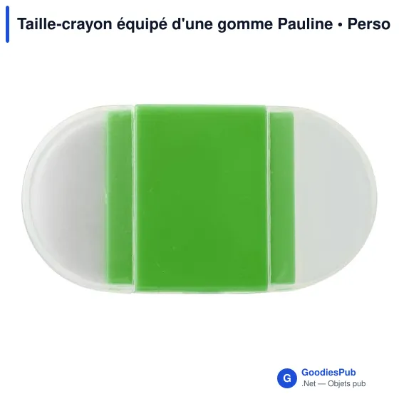 Taille-crayon personnalisable avec gomme - Paulineavec logo - Image 1