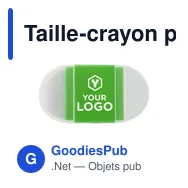Taille-crayon personnalisable avec gomme - Paulineavec logo - Miniature 12