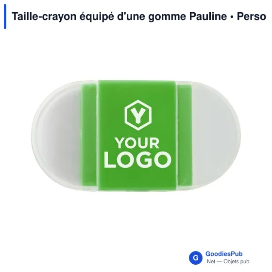 Taille-crayon personnalisable avec gomme - Paulineavec logo - Image 8