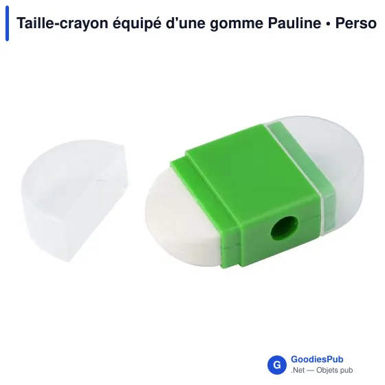 Taille-crayon personnalisable avec gomme - Paulineavec logo - Image 10