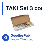 TAKI Set 3 couteaux style japonais - Miniature 1