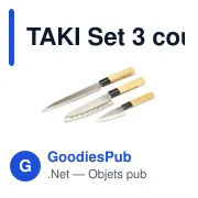 TAKI Set 3 couteaux style japonais - Miniature 2