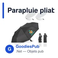 Parapluie pliable personnalisable 21 pouces ouverture et fermeture auto avec logo - Taman - Miniature 1