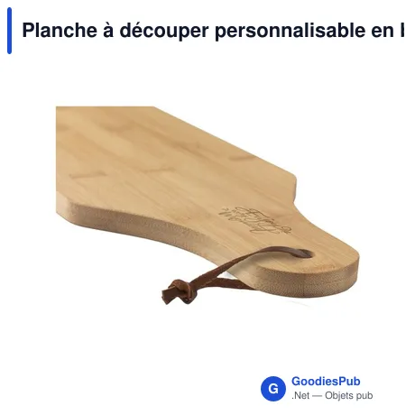 Planche à découper personnalisable en bambou pour servir des tapasavec logo