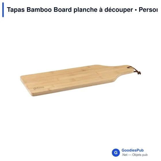 Planche à découper personnalisable en bambou pour servir des tapasavec logo - Image 4