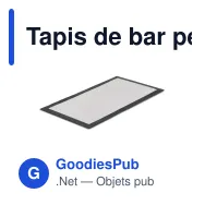 Tapis de bar personnalisable 44 x 25 cm en caoutchouc avec logo - Sublimation - Miniature 2