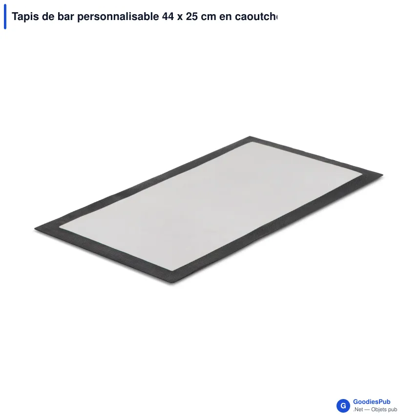 Tapis de bar personnalisable 44 x 25 cm en caoutchouc avec logo - Sublimation - Image 2