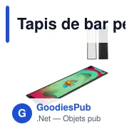 Tapis de bar personnalisable 88 x 25 cm en caoutchouc avec logo - Sublimation - Miniature 1