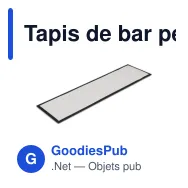 Tapis de bar personnalisable 88 x 25 cm en caoutchouc avec logo - Sublimation - Miniature 2