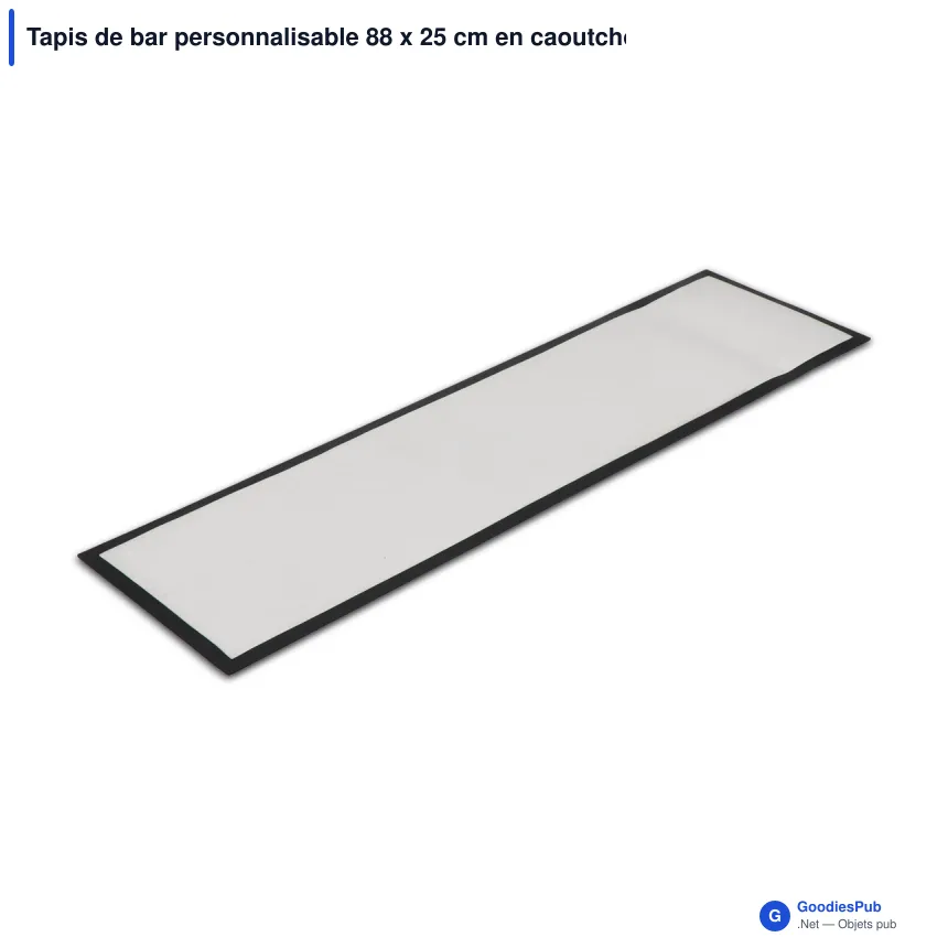 Tapis de bar personnalisable 88 x 25 cm en caoutchouc avec logo - Sublimation - Image 2