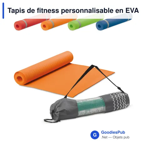 Tapis de fitness personnalisable en EVA livré avec son sac avec logo - Fitness