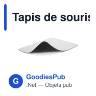 Tapis de souris personnalisable en sublimation avec logo - 22 x 18 cm - Miniature 2