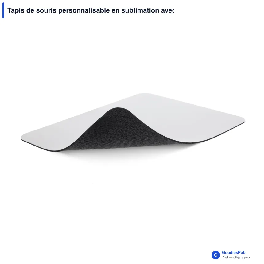 Tapis de souris personnalisable en sublimation avec logo - 22 x 18 cm - Image 2