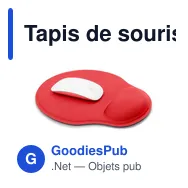 Tapis de souris personnalisable Dario avec logo et repose-poignet - Miniature 1