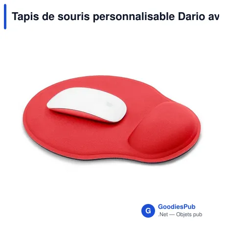 Tapis de souris personnalisable Dario avec logo et repose-poignet