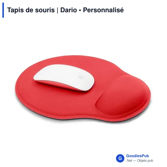 Tapis de souris personnalisable Dario avec logo et repose-poignet - Image 1