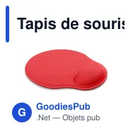 Tapis de souris personnalisable Dario avec logo et repose-poignet - Miniature 2