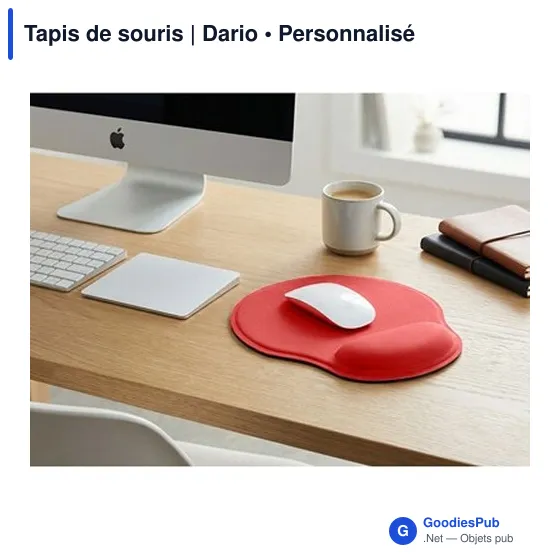 Tapis de souris personnalisable Dario avec logo et repose-poignet - Image 4
