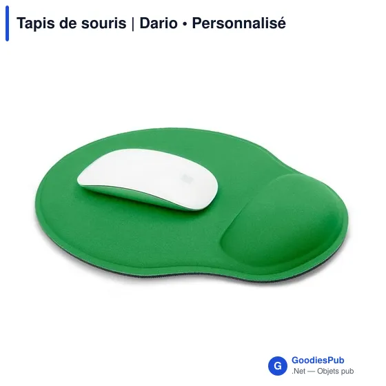 Tapis de souris personnalisable Dario avec logo et repose-poignet - Image 5
