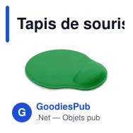 Tapis de souris personnalisable Dario avec logo et repose-poignet - Miniature 6