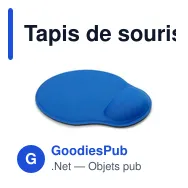 Tapis de souris personnalisable Dario avec logo et repose-poignet - Miniature 10