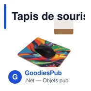 Tapis de souris personnalisable en liège naturel avec logo - 22 x 18 cm - Miniature 1