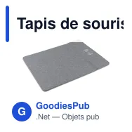 Tapis de souris personnalisable avec chargeur sans fil 5W et logo - Polyester - Miniature 2
