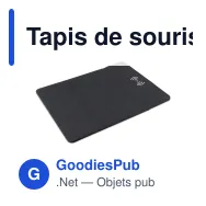 Tapis de souris personnalisable avec chargeur sans fil 5W et logo - Polyester - Miniature 3