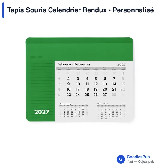 Tapis souris calendrier personnalisable avec logo entreprise - Rendux - Image 5