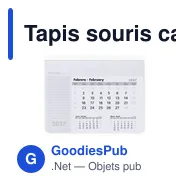 Tapis souris calendrier personnalisable avec logo entreprise - Rendux - Miniature 6