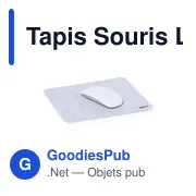 Tapis de souris personnalisable en RPET avec logo - Tapis Souris Lena - Miniature 1