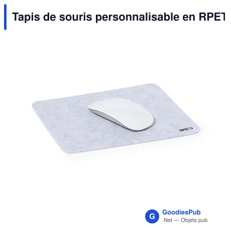 Tapis de souris personnalisable en RPET avec logo - Tapis Souris Lena