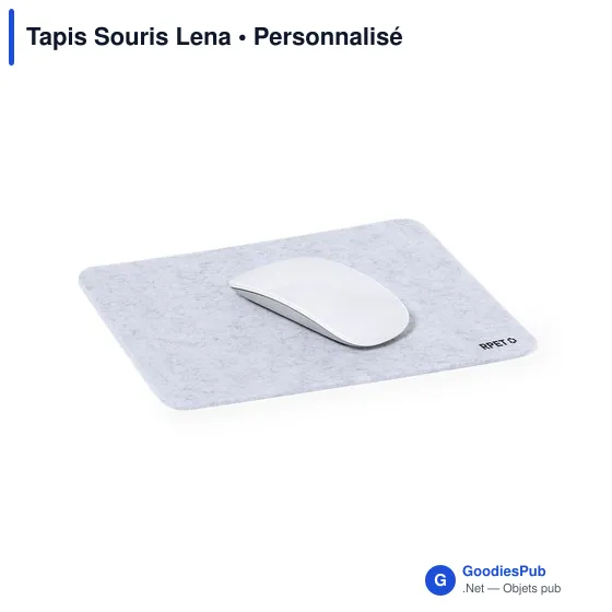Tapis de souris personnalisable en RPET avec logo - Tapis Souris Lena - Image 1