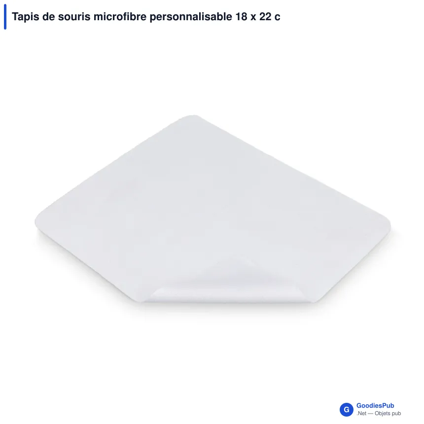 Tapis de souris microfibre personnalisable 18 x 22 cm avec logo - Picots silicone - Image 2