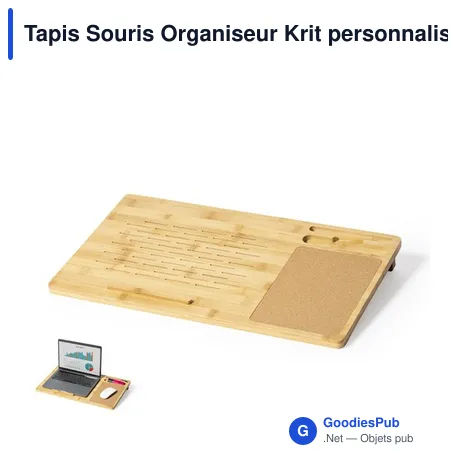 Tapis Souris Organiseur Krit personnalisable avec logo entreprise