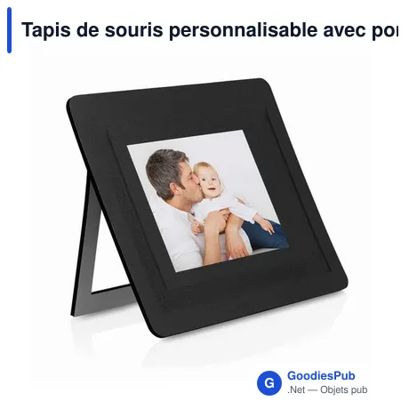 Tapis de souris personnalisable avec porte-photos pour logo entreprise