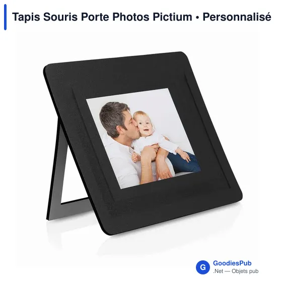 Tapis de souris personnalisable avec porte-photos pour logo entreprise - Image 1