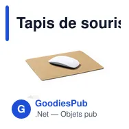 Tapis de souris personnalisable Sinjur avec logo entreprise - Miniature 1