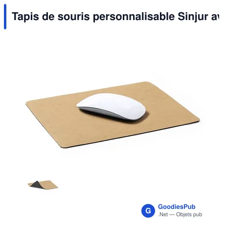 Tapis de souris personnalisable Sinjur avec logo entreprise