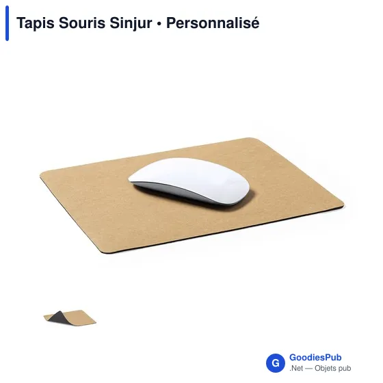 Tapis de souris personnalisable Sinjur avec logo entreprise - Image 1
