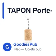 Porte-clés en bouchon de liège personnalisable avec logo - Miniature 1