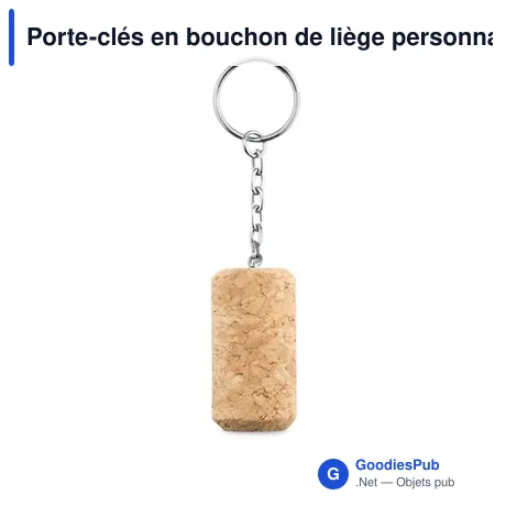 Porte-clés en bouchon de liège personnalisable avec logo