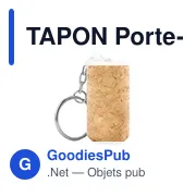 Porte-clés en bouchon de liège personnalisable avec logo - Miniature 2