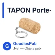 Porte-clés en bouchon de liège personnalisable avec logo - Miniature 3