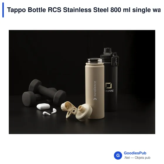 Gourde personnalisable en acier inoxydable recyclé avec logo - Tappo Bottle - Image 5