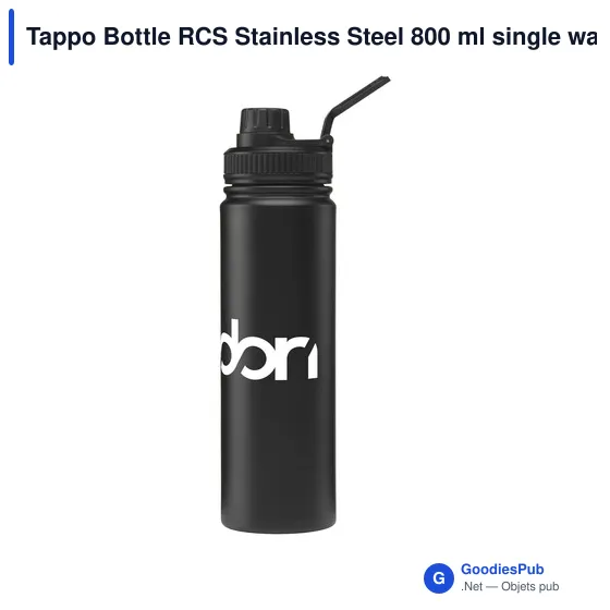 Gourde personnalisable en acier inoxydable recyclé avec logo - Tappo Bottle - Image 6