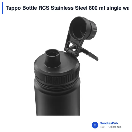 Gourde personnalisable en acier inoxydable recyclé avec logo - Tappo Bottle - Image 9